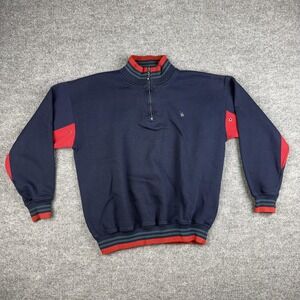 Vintage Knights Of Round Table Sweatshirt Mens XL Blue Red 1/4 Zip Lined Fleece